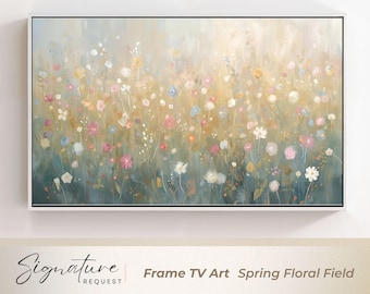 Spring Pastel Floral Field Frame TV Art | Impressionist Samsung Frame TV Art | Flower Meadow Digital Download | Pastel Landscape TV Art #3