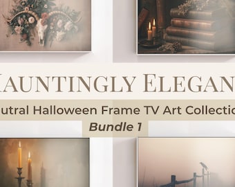 Hauntingly Elegant Halloween Frame TV Art (Bundle #1) | Neutral Fall Digital Download | Moody Autumn Decor | Minimalist Halloween Collection