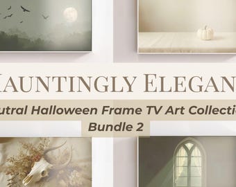 Neutral Halloween Frame TV Art: Moody Fall Decor Digital Download (Bundle #2)