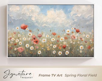 Spring Pastel Floral Field Frame TV Art | Impressionist Samsung Frame TV Art | Flower Meadow Digital Download | Pastel Landscape TV Art #2