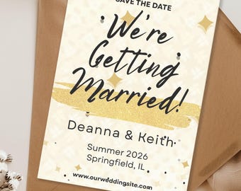 Elegant Save the Date Template: Modern 5x7 Digital Invitation (Canva PDF Download)