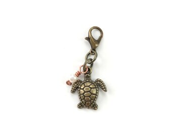 Mini Turtle travelers notebook charm, Planner spine charm, travelers notebook accessories, planner accessories, planner bling