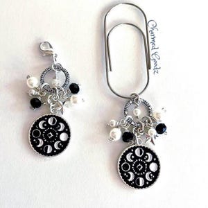 Lunar Moon Phases travelers notebook charm, planner charm, travelers notebook accessories, planner accessories, planner bling