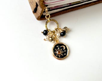 Sun and Moon Charm, Antique Gold Traveler's Notebook Accessory