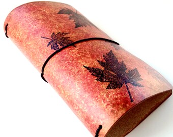 Autumn Leaves Travelers Notebook cover, leather travelers notebook, travelers notebook, traveler notebook cover, traveler notebook