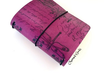 Razzleberry Travelers Notebook cover, leather travelers notebook, traveler notebook cover, traveler notebook, choose your size.