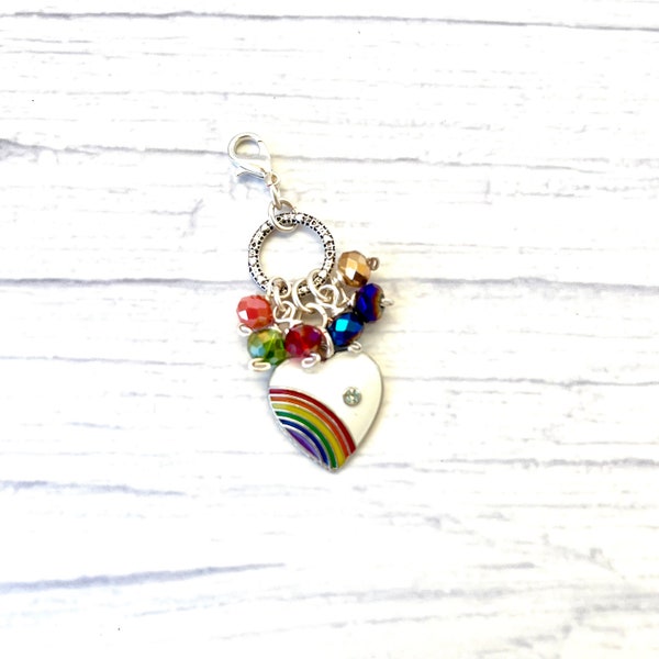 Prideful Heart TN charm, travelers notebook charm, Planner spine charm, travelers notebook accessories