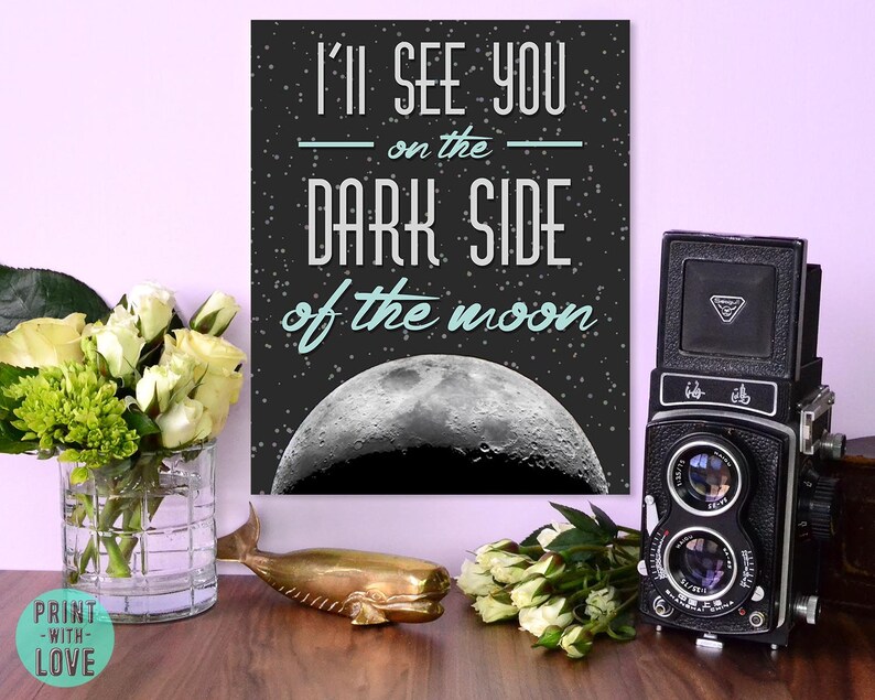 Pink Floyd Lyrics I Ll See You On The Dark Side Of The Etsy