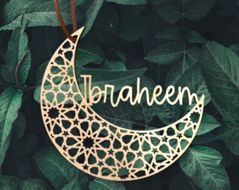 Ramadan tree decor , Ramadan ornaments , Eid Decor , Ramadam Eid personalized wood ornament , custom Islamic gifts , Eid Mubarak gift tags