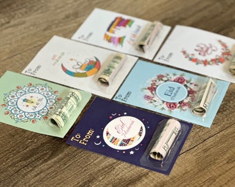 Eid money envelopes , Eid money cards , Eid Mubarak cash cards , Eid gifts , Eid cash envelopes