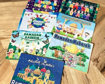 Ramadan Mubarak puzzles for kids , Ramadan favors , Muslim kids gifts , Ramadan activities , Muslim toys , Islamic kids gifts
