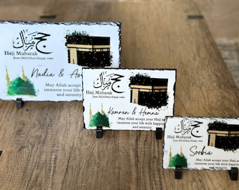 Personalized Umrah Mubarak plaque , Hajj Mubarak , Makkah Kaaba , Islamic gifts , Umrah Keepsake , Gifts for Hajji , Hajj mabroor