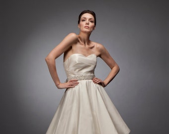 sweetheart wedding gown, silk taffeta gown, draped gown, Grecian wedding dress, wedding Dress, Bridal Gown, Cut to Order (Belt not included)