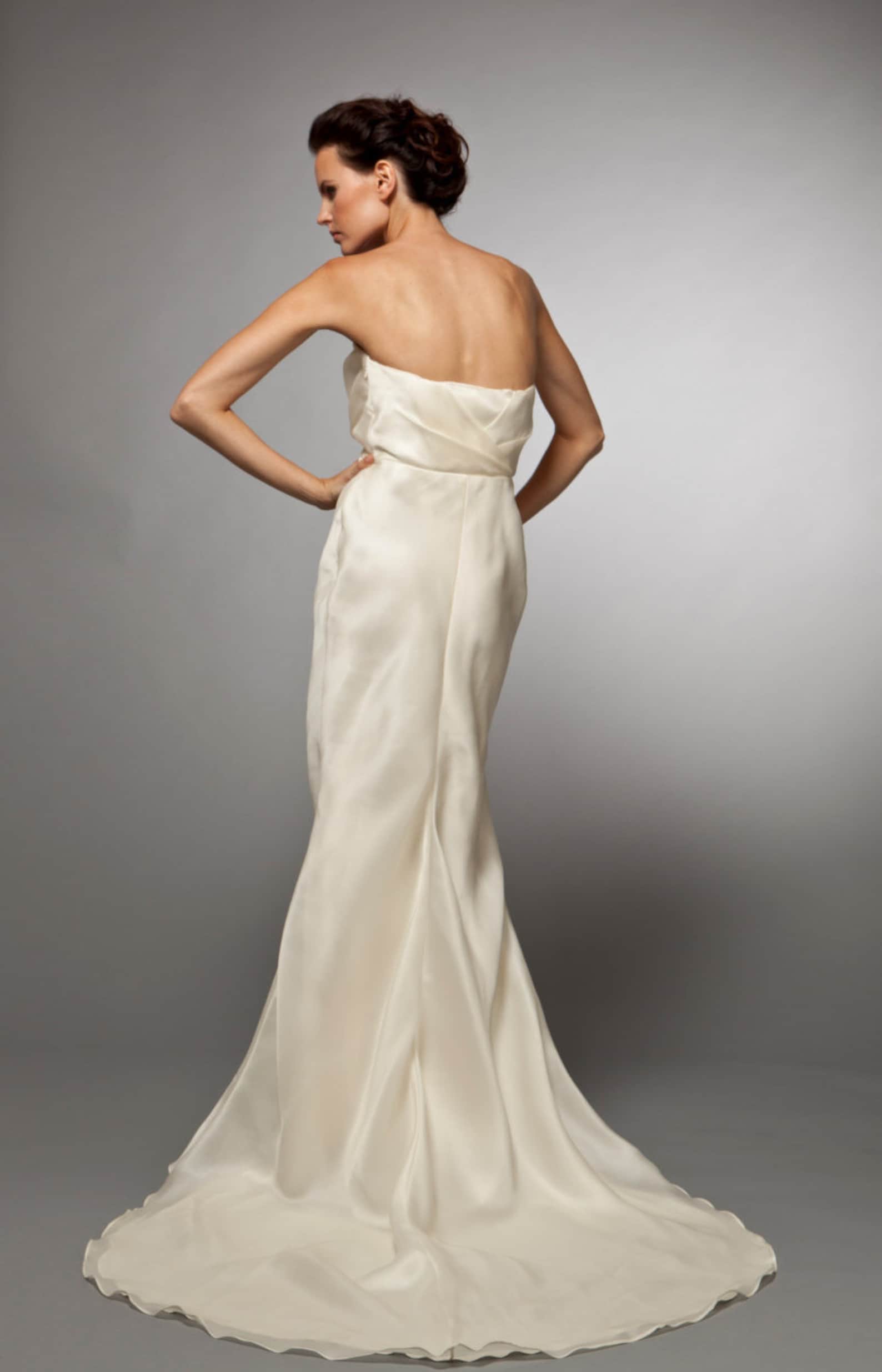 draped wedding dress