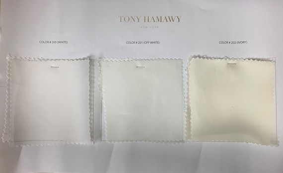 Fabric Swatches for Bridal Gown, Wedding Dress, Evening Cocktail Bridesmaid  Formal, Custom Design Color Choices for Tony Hamawy,couture