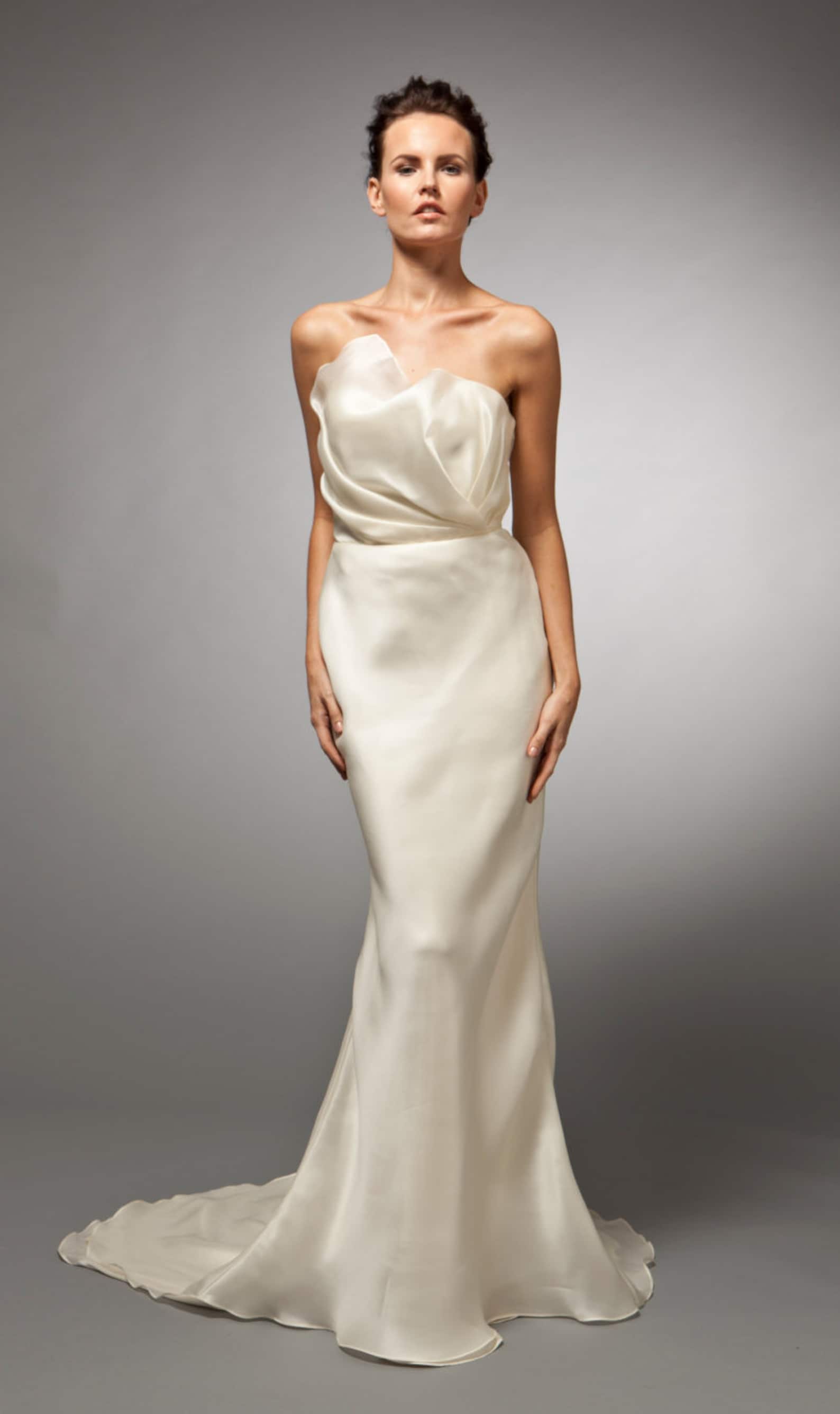 draped wedding dress