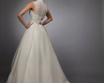 Silk gazar cheap wedding dress