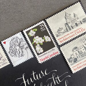 Elegant Wedding Postage Stamps Black Names, Zazzle