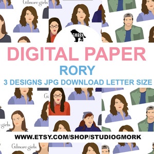 Rory Printable Papers, scrapbook, digital paper for planners, journaling or crafts