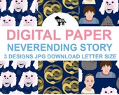 Neverending Printable Papers, digital, JPG file, download for planners, scrapbooking, penpal, snail mail, crafts unique design