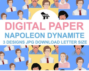 Napoleon Dynamite Printable Papers, digital ,JPG file, download, for planners, Journaling, scrapbooking paper, digital papers