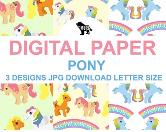 Pony Printable Papers for Planners, Scrapbooking, Journaling, crafts, decoration paper