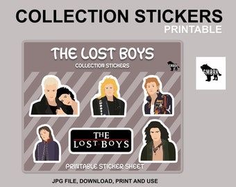 The Lost Boys Printable Stickers, jpg, download, for planners, journaling, scrapbooking, collecting or crafts