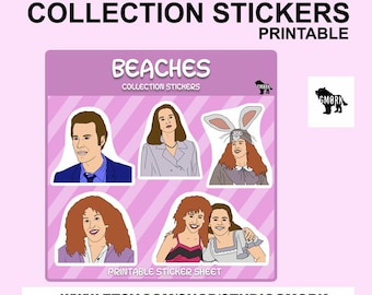 Beaches Printable Sticker Sheet for Planers, Journals, Scrapbooking or Crafts