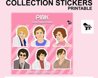 Pink Sticker Sheet, Digital Stickers for planners, journaling, scrapbooking and Crafts