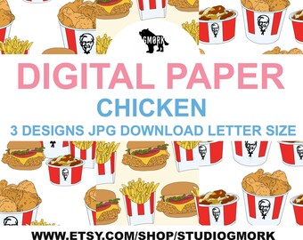 Chicken Printable Papers for Scrapbooking, Planners, Journaling or Crafts