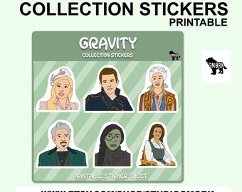 Gravity Sticker Sheet for Planners, Journaling, Scrapbooking or Crafts