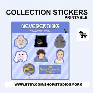 Neverending Story Printable Stickers, sticker sheet, planner supplies, journaling stickers, scrapbooking stickers