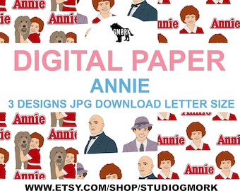 Annie Printable Papers for Planners, Journals, Scrapbooking or Crafts