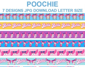 Poochie Printable Washi Tapes for Planners, Journals, Scrapbooking or Crafts