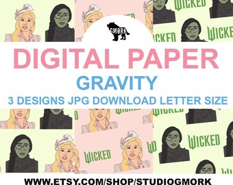 Gravity Printable Papers for Scrapbooking, Journaling, Planner or Crafts