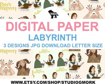 Labyrinth Printable Papers for Journaling, Planners, Scrapbooking or Crafts