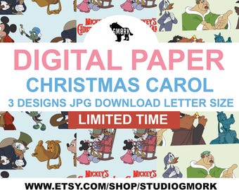 Christmas Carol Printable Papers for Planners, Journaling, Scrapbooking or Crafts