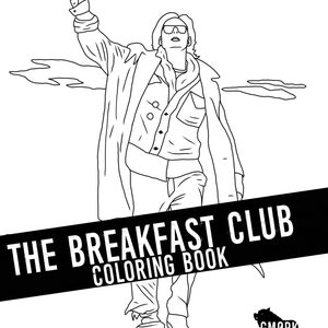 The Breakfast Club, coloring book, printable, jpg files, adult coloring book, book coloring, fun activity for adults, black and white