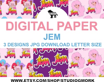 Jem Printable Papers for Journaling, Scrapbooking, Planners and Crafts