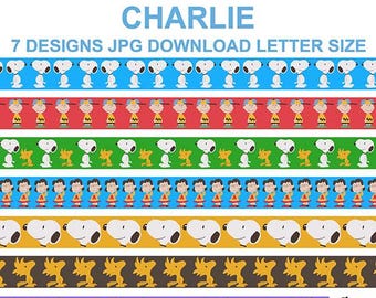 Charlie Printable Washi Tapes for Scrapbooking, Journaling, Planner or Crafts