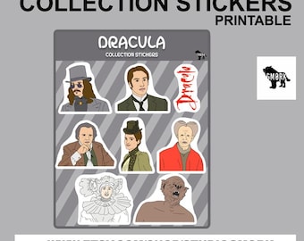 Dracula Printable Sticker Sheet for Planners, Scrapbooking, Journaling or Crafts