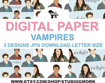Vampires Printable Papers for planners, hobonichi, journaling, scrapbooking or crafts
