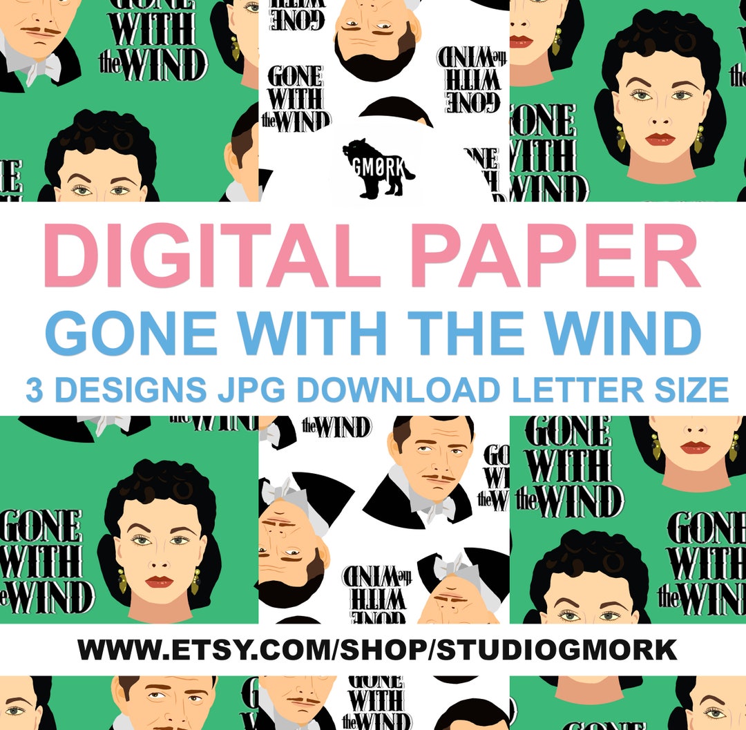 Gone With the Wind, Printable Paper, Digital, JPG File, Download for ...