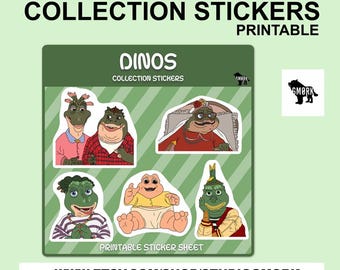 Dinos Printable Sticker Sheet for crafts, scrapbooking, planner or journaling