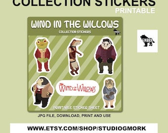 Wind in the Willows printable stickers, sticker sheets, printable, digital