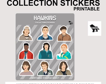 Hawkins Printable Sticker Sheet for planners, journaling, scrapbooking or crafts