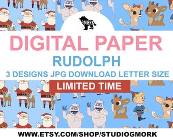Rudolph Printable Papers for Planners, Journaling, Scrapbooking and Crafts