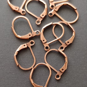 The Leverback Brass Earring Wire Ear Wire Leverback Earrings Antique Copper Bella Flamed Copper 16x10mm (5 Pair)