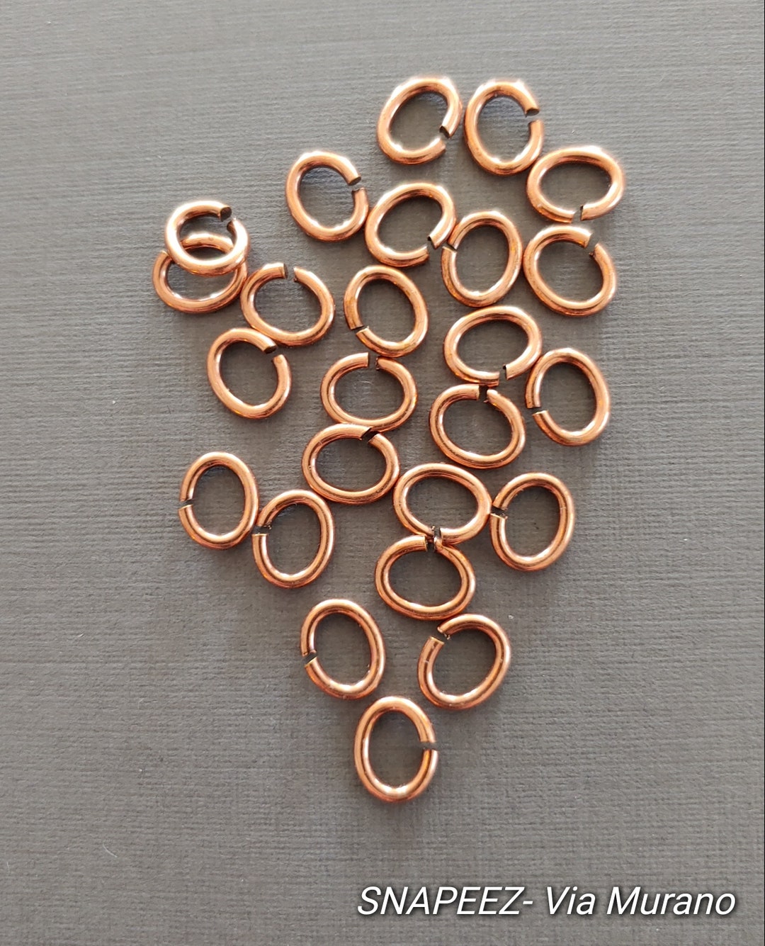 SNAPEEZ® the Snapping Jump Ring Bella Flamed Copper Oval Jump Ring Hard