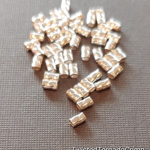 Twisted Tornado Crimp® 99.9% Pure Silver ULTRAPLATE® .024 3mm (Pk 50). Made in USA.